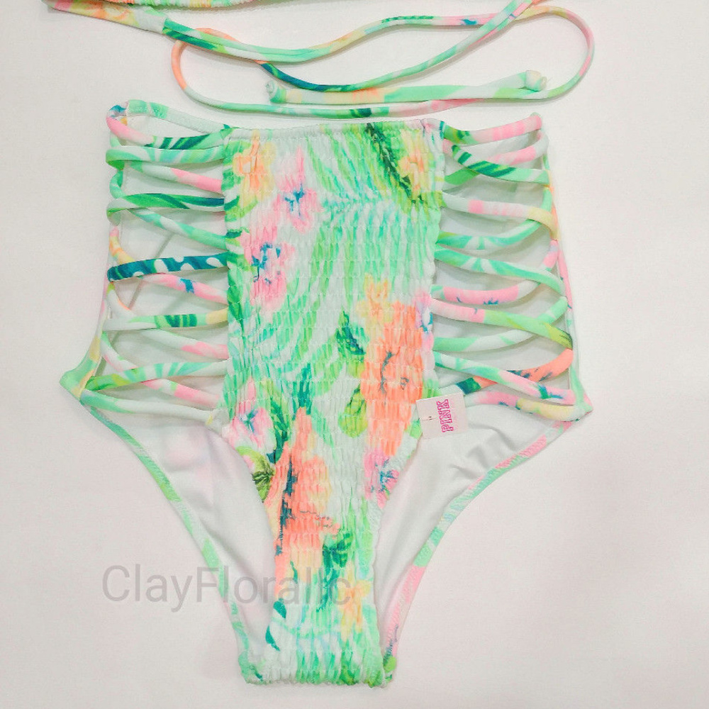 Victoria's Secret swim set PINK Smocked strappy - Picture 6 of 6